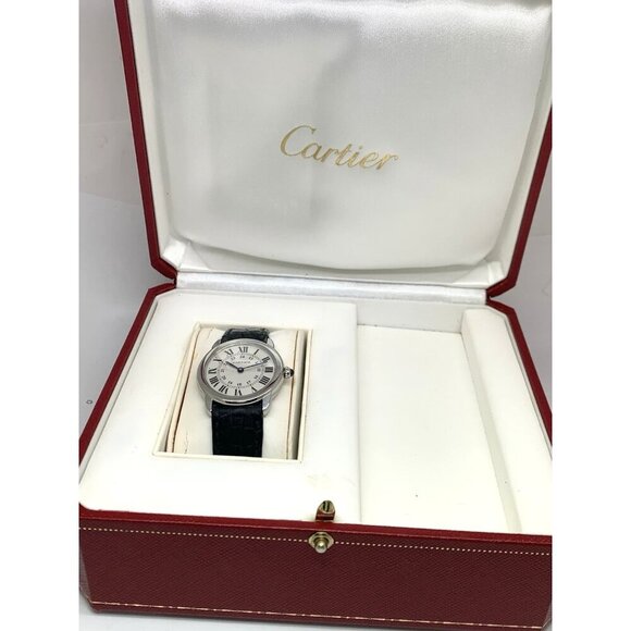 Cartier Ronde Solo W6700155 Women\'s Watch Swiss Quartz Silver Dial Leather 29mm